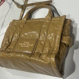 Shiny Crinkled Calfskin Marc Jacobs Tote Bag